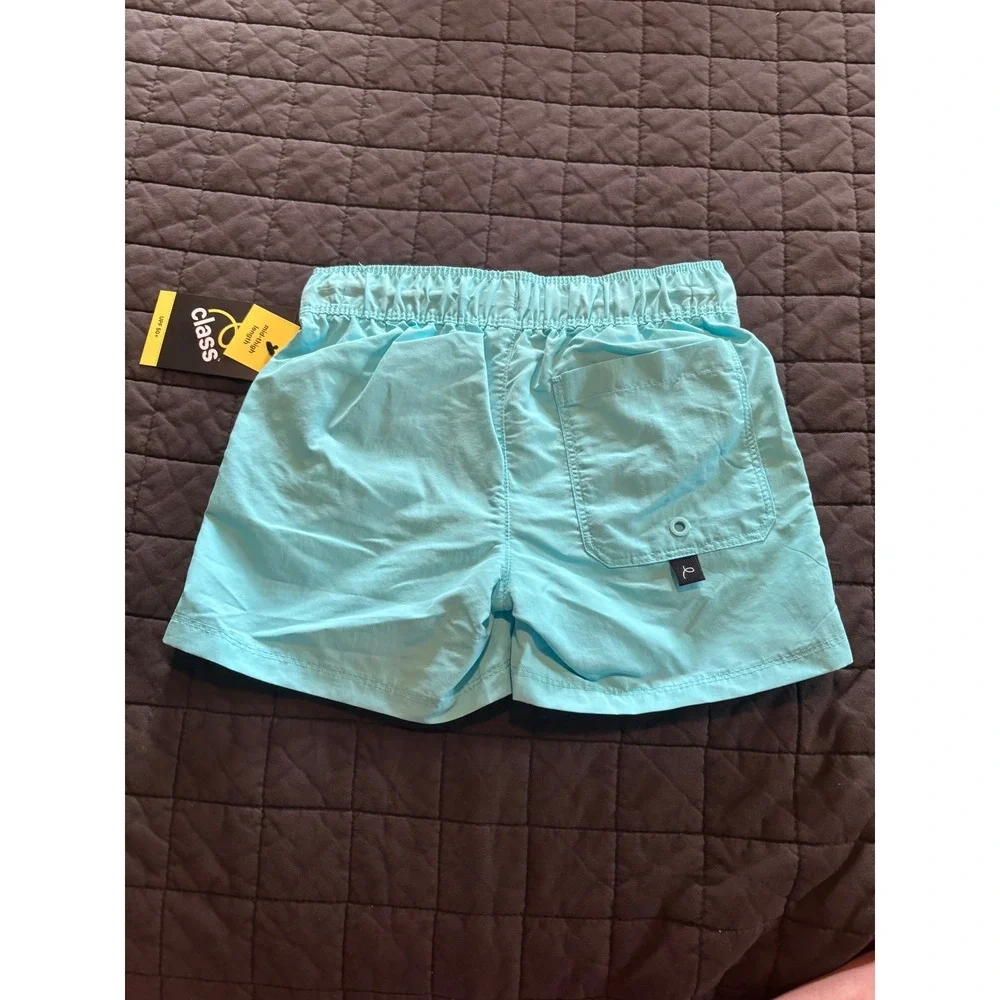 Art Class Boys Swim Trunks Aqua Blue UPF 50+ Mid-Thigh Board Shorts NWT Size 4/5